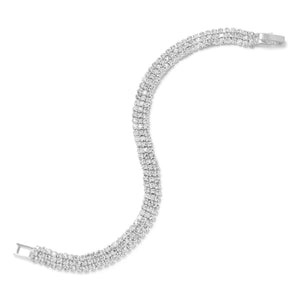 7" Three Row Crystal Fashion Tennis Bracelet