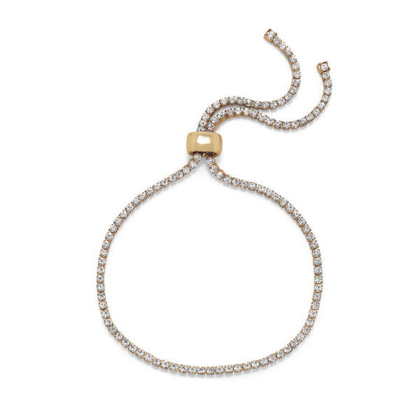 Gold Tone with Crystal Friendship Bolo Fashion Bracelet