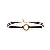 Suede Fashion Choker with Brass Ring