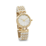 Fancy Gold Tone and Imitation Pearl Watch