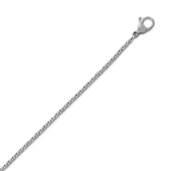 Stainless Steel Rolo Chain Necklace (2mm)