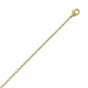 14 Karat Gold Plated Brass Rope Chain (1.4mm)