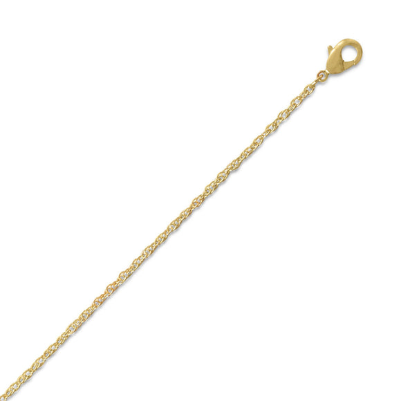 14 Karat Gold Plated Brass Rope Chain (1.4mm)